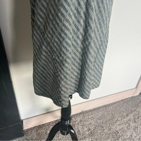 FLAX Linen Printed Tunic Green Casual Minimalist Women’s Large - Picture 2 of 8